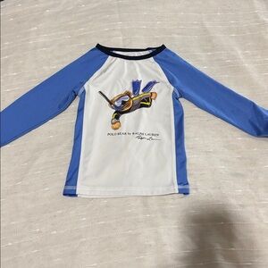 Ralph Lauren Blue and White Polo Bear rashguard